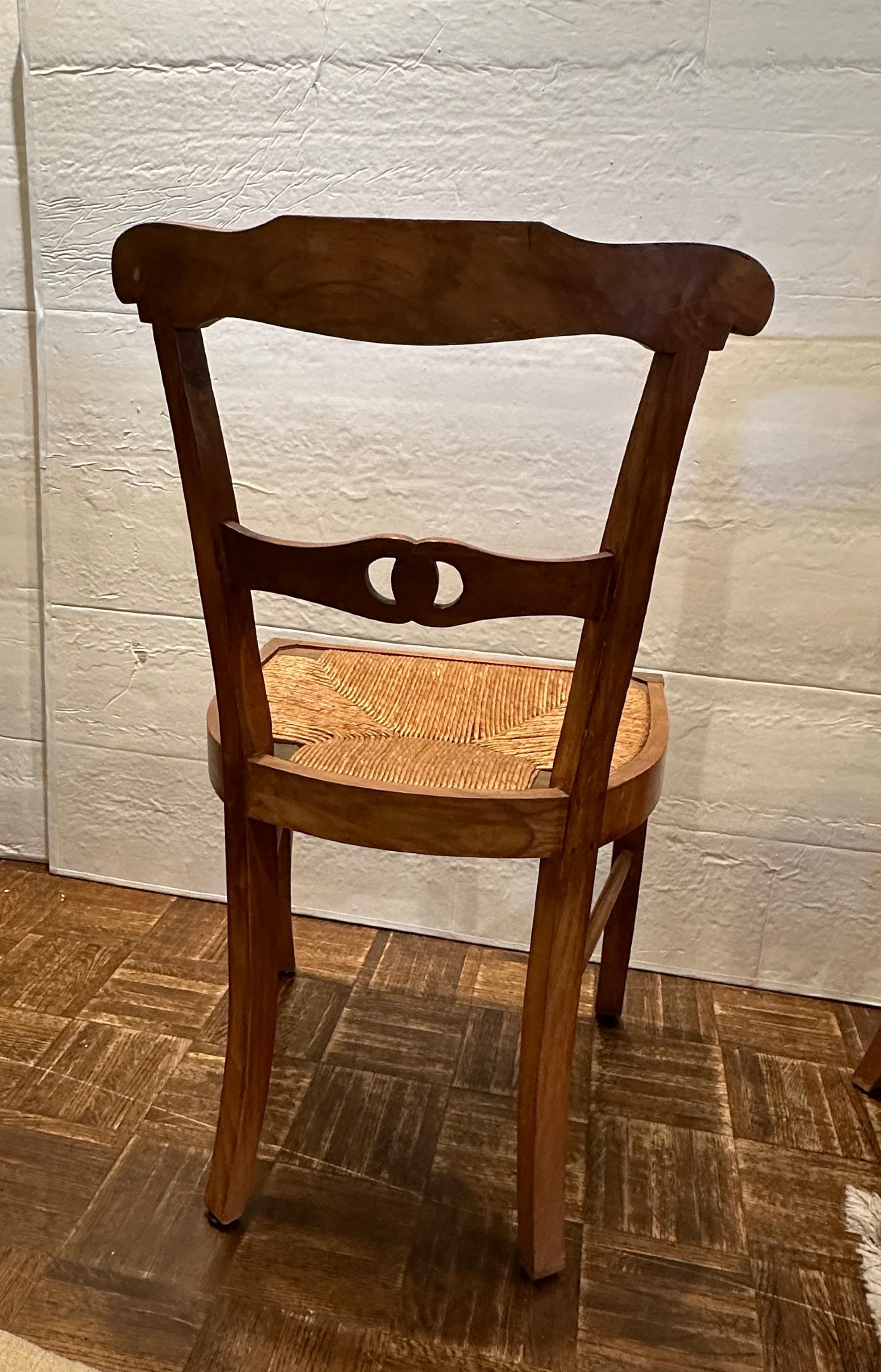 Early 20th Century Set of Four Rush Seat Chairs