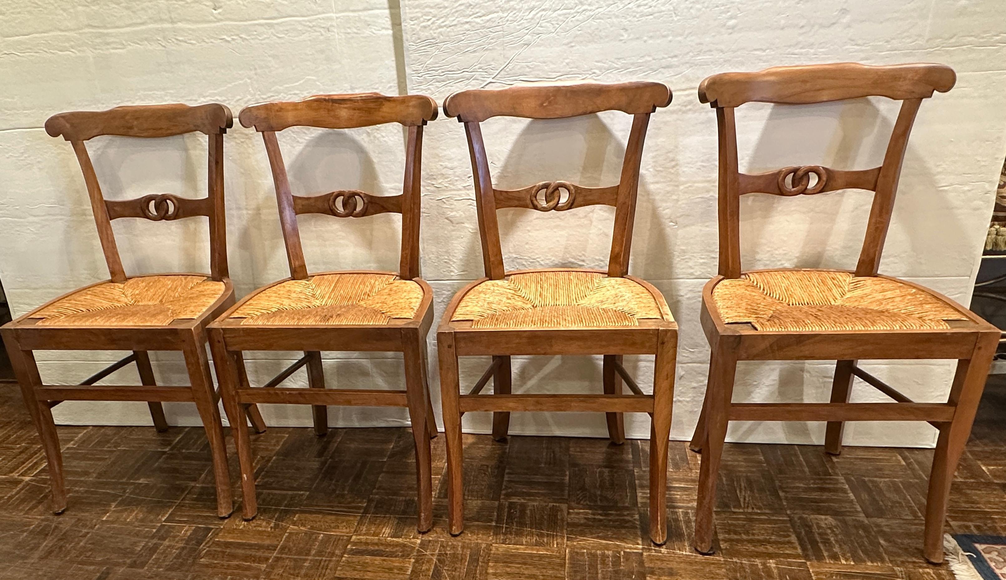 Set of Four Rush Seat Chairs 3