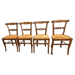 rush chairs for sale Set of Four Rush Seat Chairs