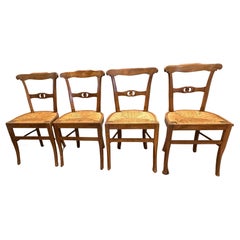 Set of Four Rush Seat Chairs