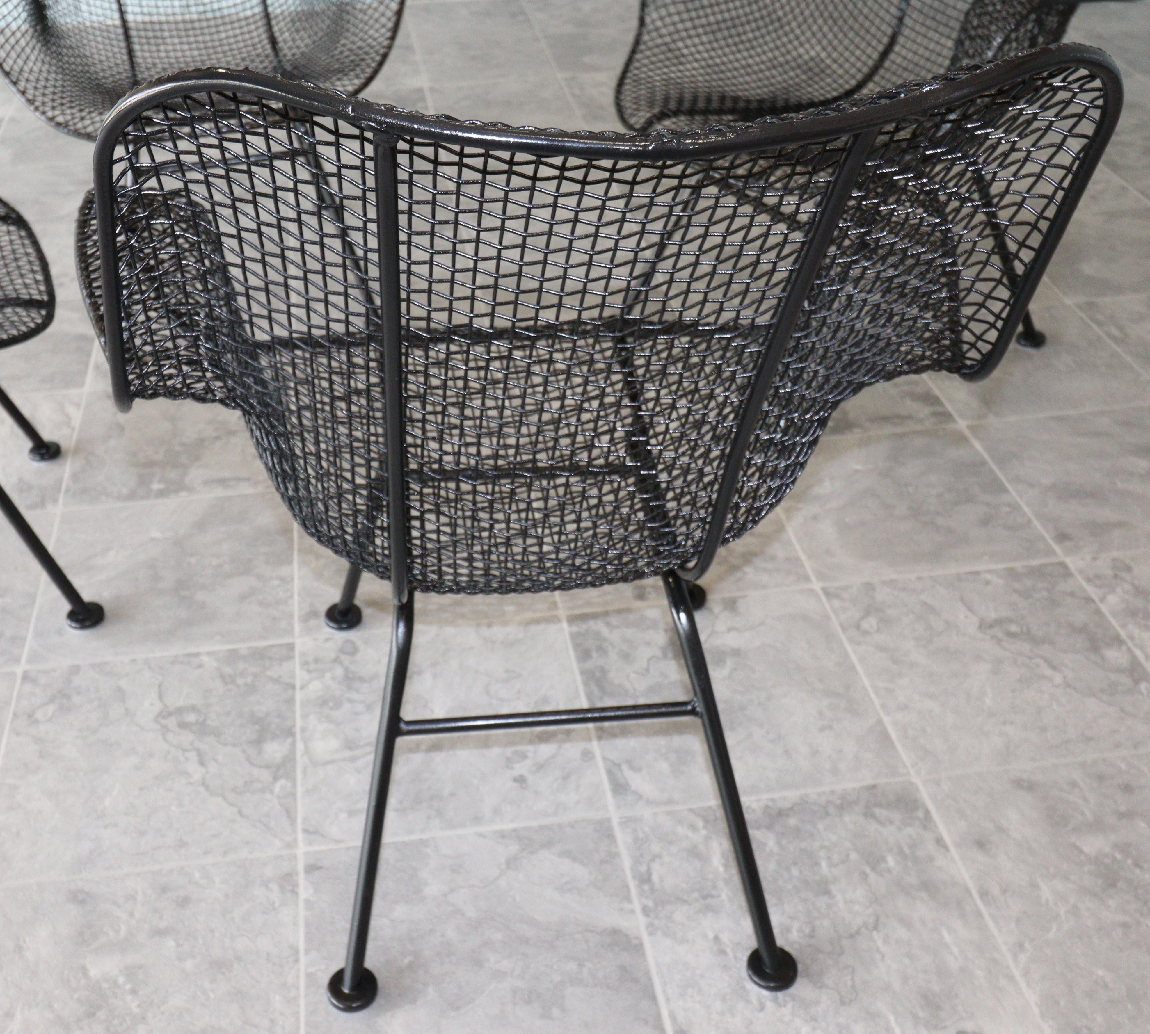 Wrought Iron Set of Four Russell Woodard “Sculptura” Lounge Chairs – Pristine Condition, 1956 For Sale