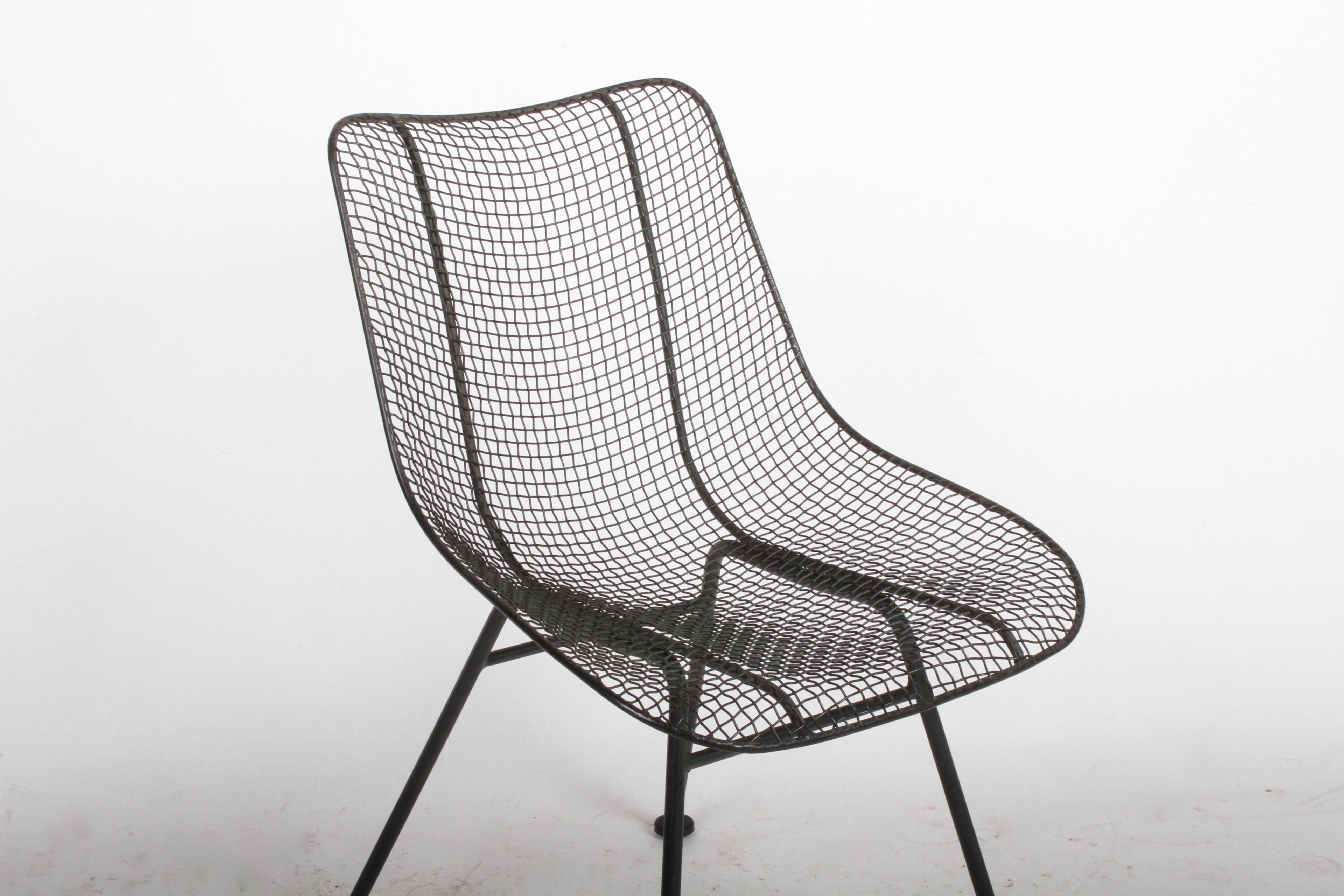 Set of Four Russell Woodard Sculptura Mesh Dining Side Chairs In Good Condition In St. Louis, MO