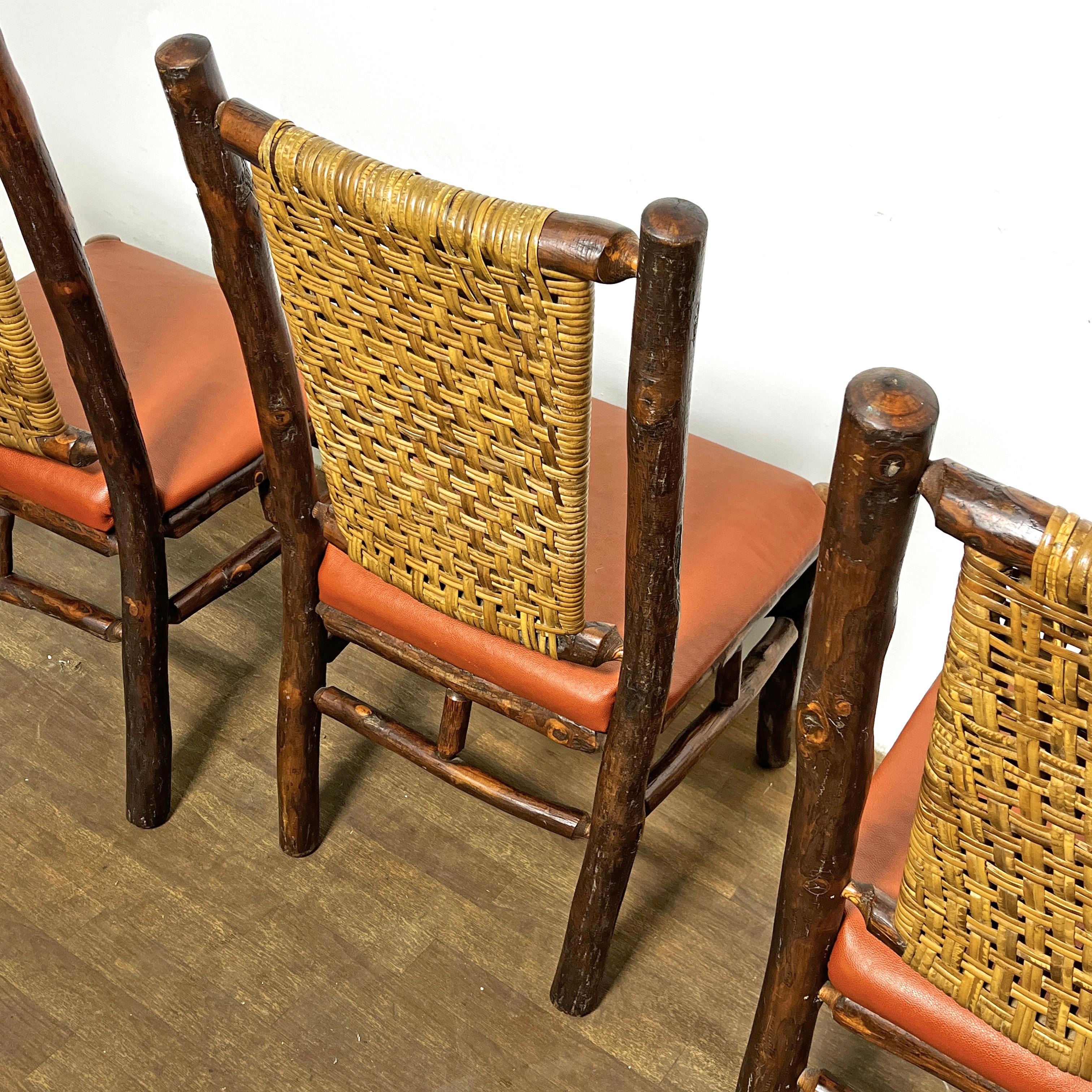 Set di quattro sedie da pranzo rustiche in stile Adirondack, circa anni '60 in vendita 10