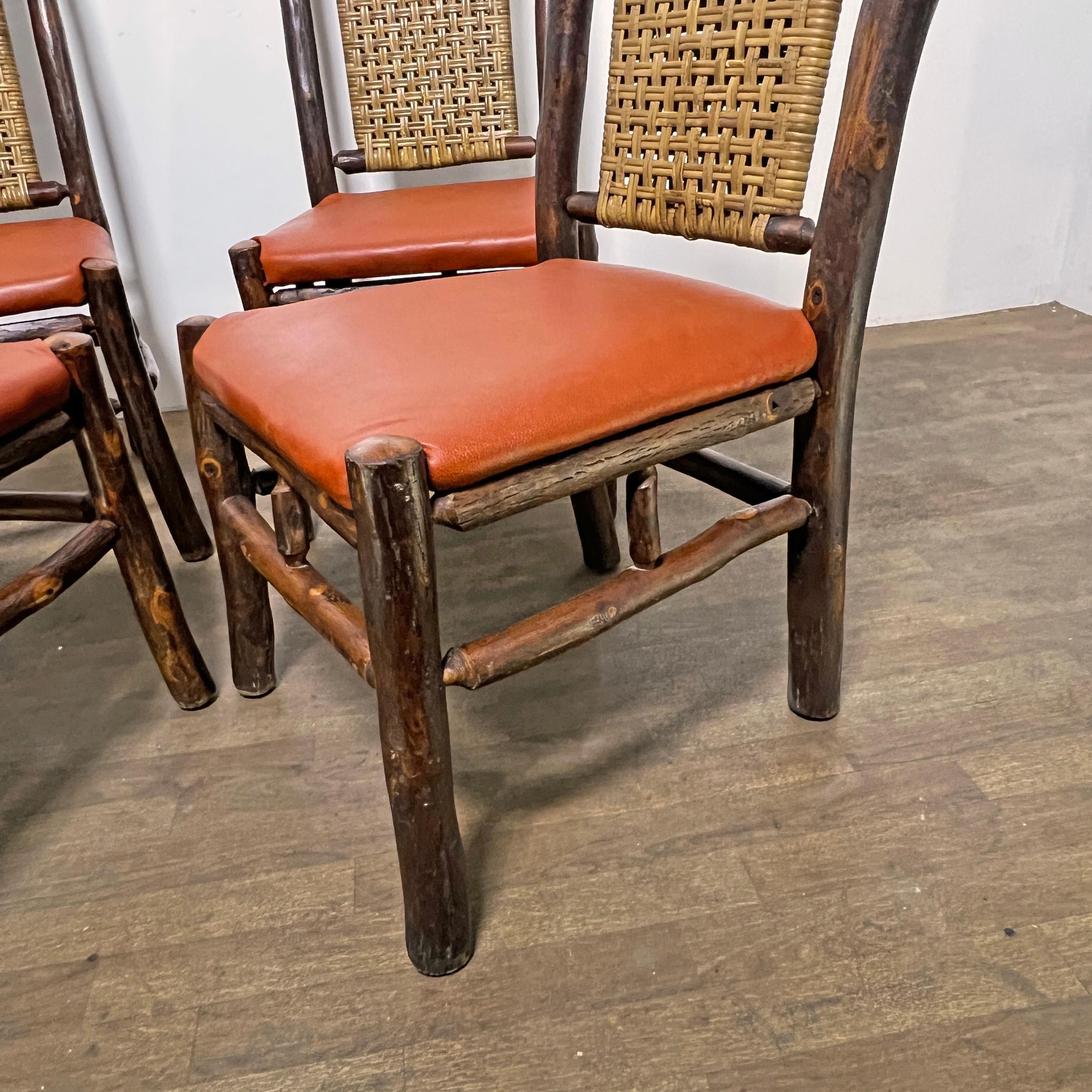 Set di quattro sedie da pranzo rustiche in stile Adirondack, circa anni '60 in vendita 11