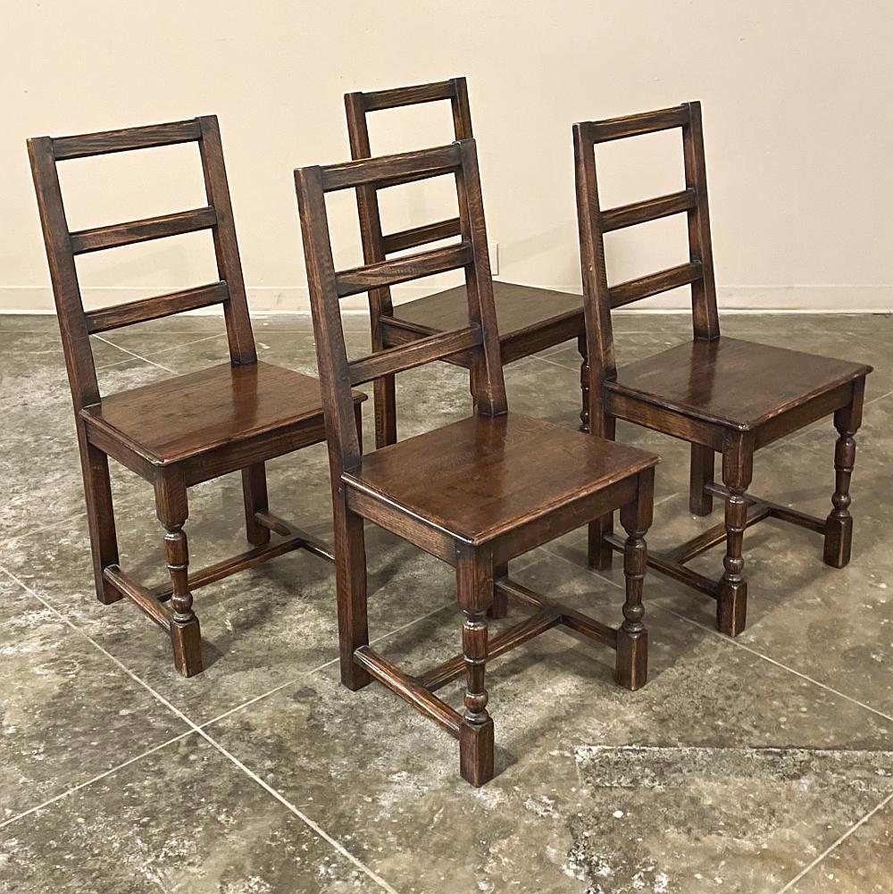 20th Century Set of Four Rustic Mid-Century Country French Chairs For Sale