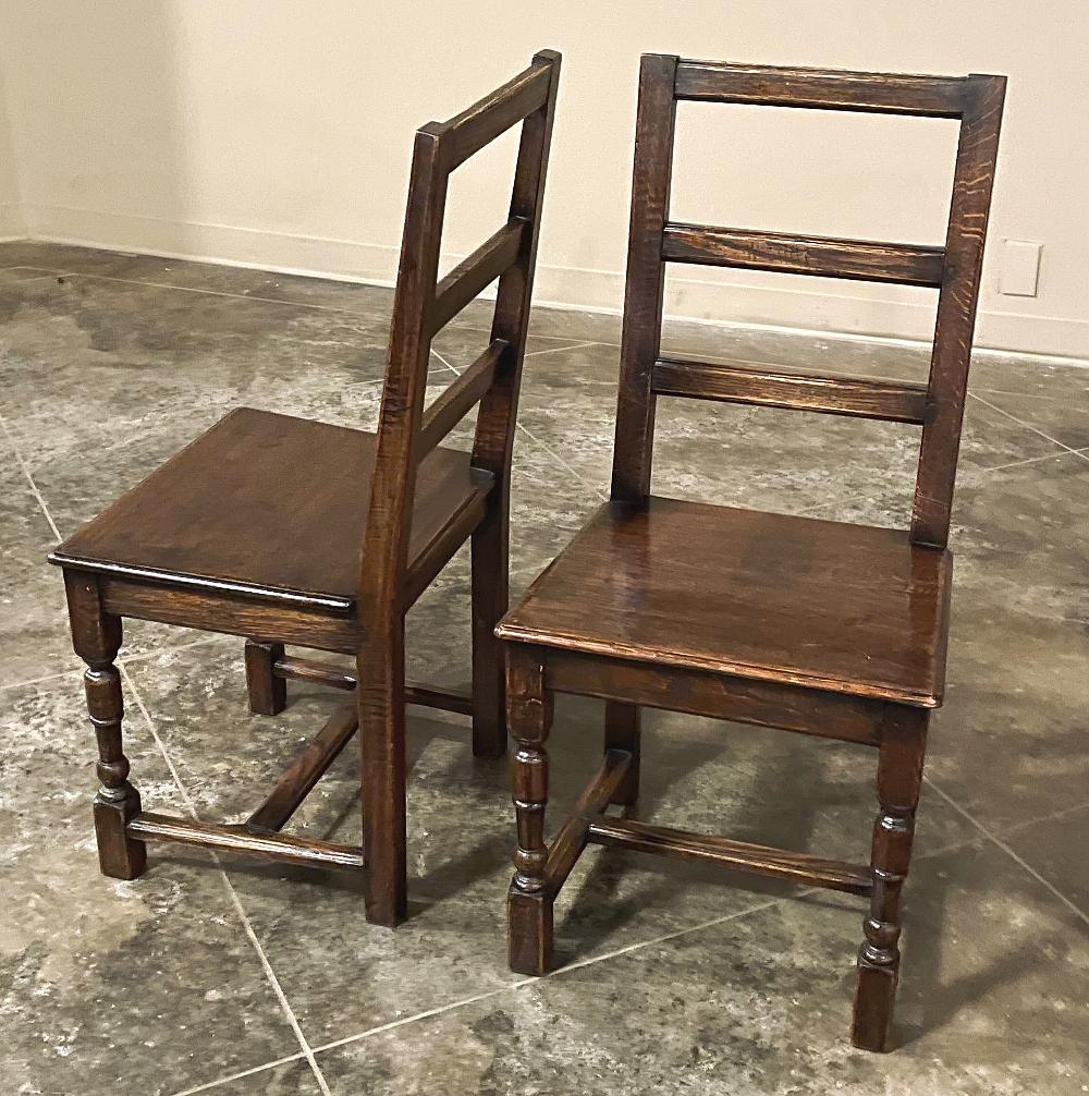 Set of Four Rustic Mid-Century Country French Chairs For Sale 1