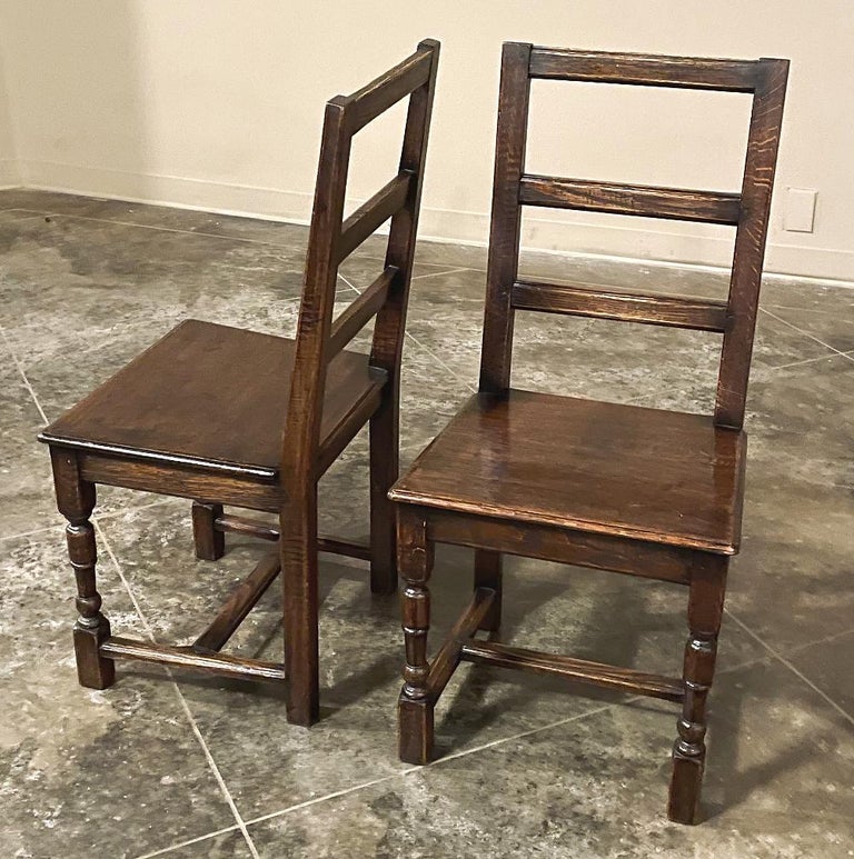 Set of Four Rustic MidCentury Country French Chairs For Sale at 1stDibs