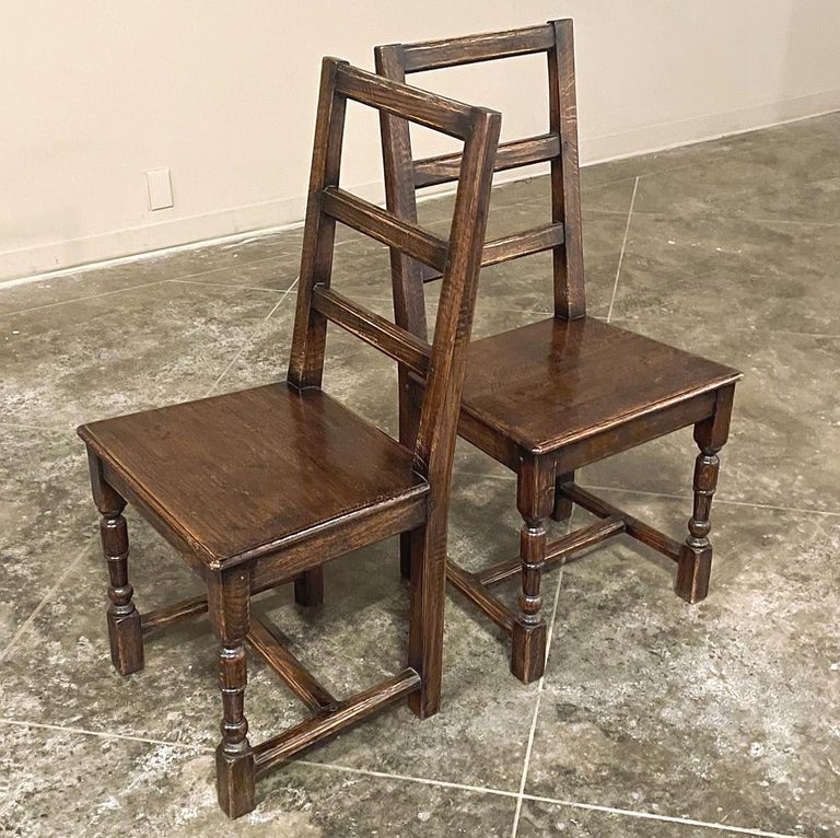 Set of Four Rustic MidCentury Country French Chairs For Sale at 1stDibs