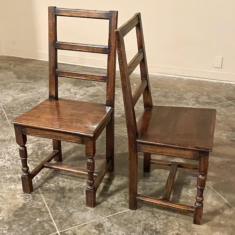 Set of Four Rustic Mid-Century Country French Chairs For Sale 3