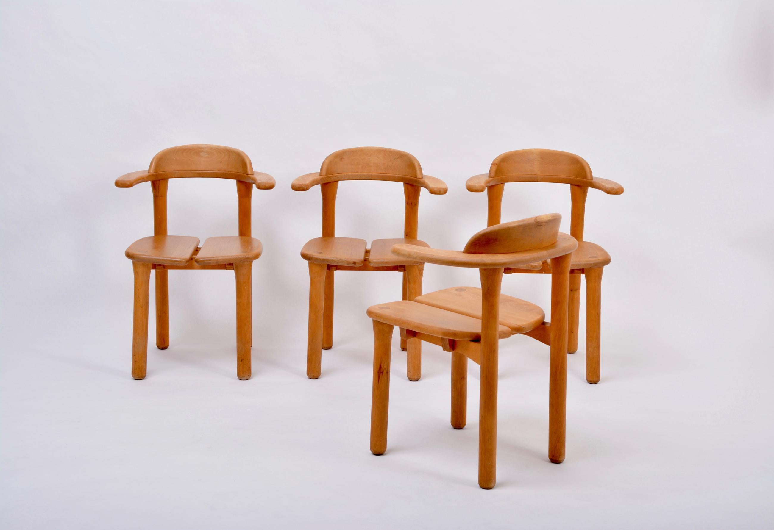 Finnish Set of Four Rustic Scandinavian Mid-Century Modern Dining Chairs For Sale