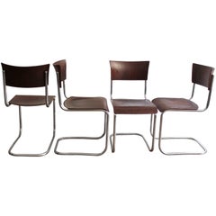 Antique Set of Four S10 Chairs by the Slezak Company