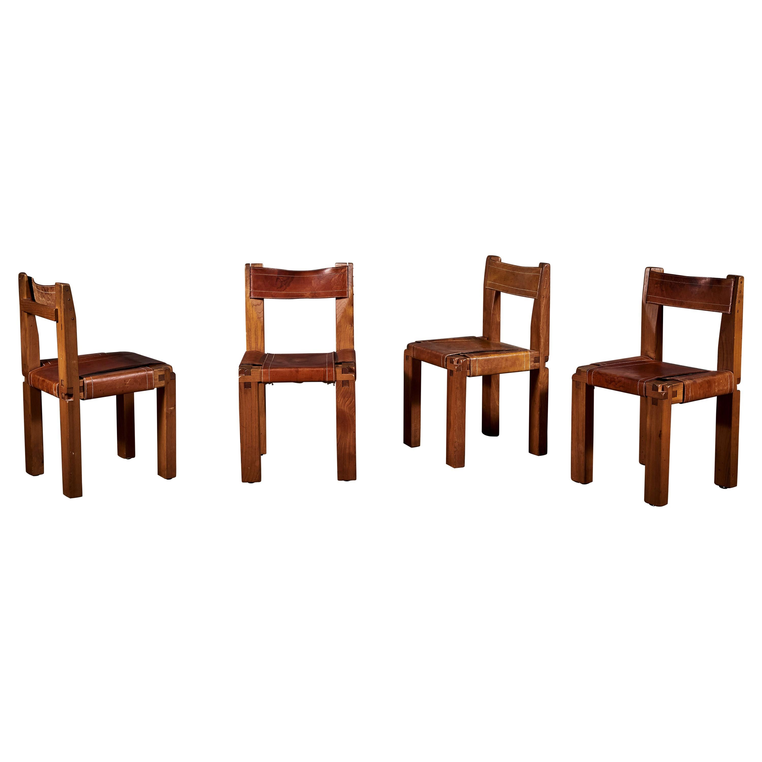 Set of Four S11 Chairs by Pierre Chapo