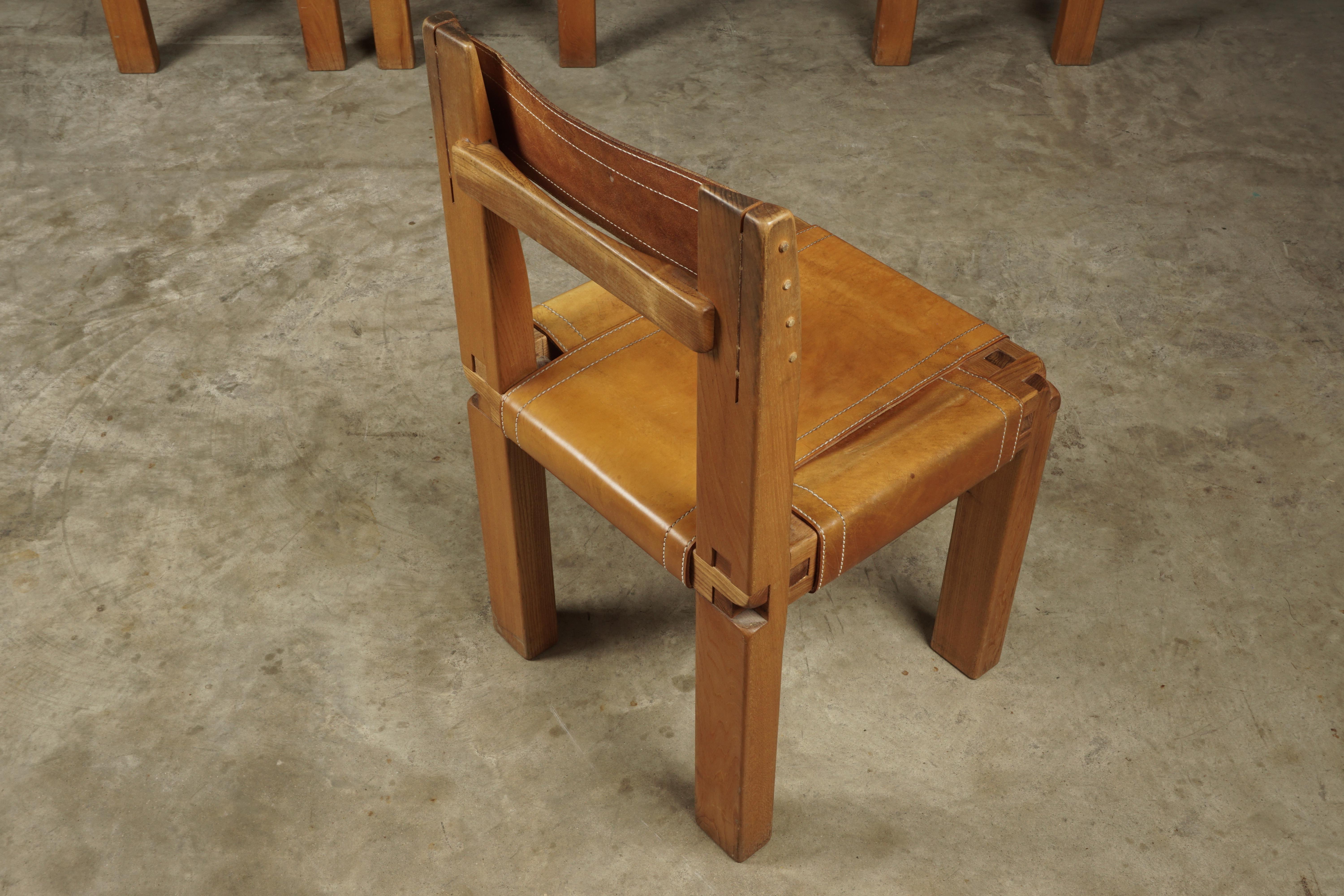 Set of Four S11 Chairs by Pierre Chapo, France, circa 1960 1