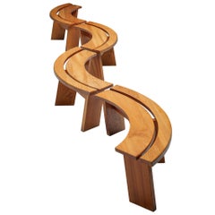 Set of Four 'S38A' Benches by Pierre Chapo, 1960s