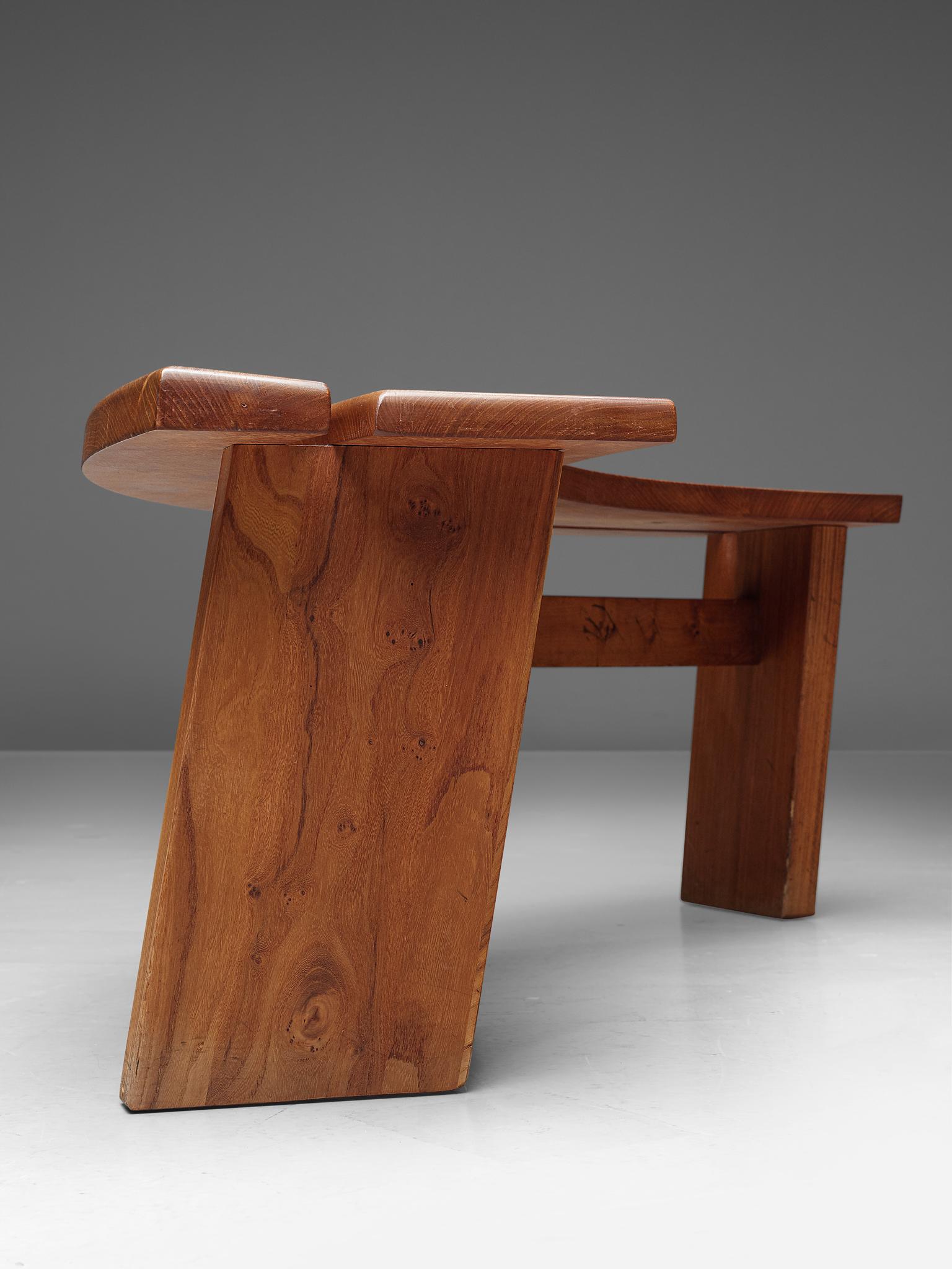 Elm Set of Four 'S38A' Benches by Pierre Chapo