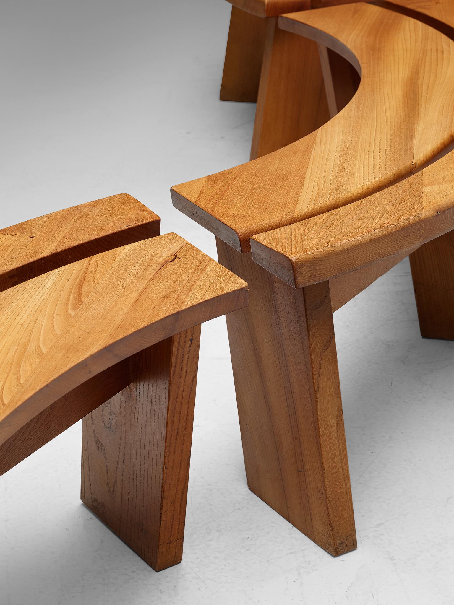 Set of Four 'S38A' Benches by Pierre Chapo 1