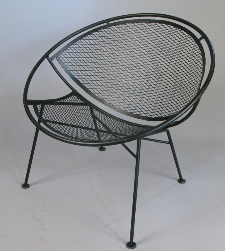 American Set of Four Salterini Radar 1950's Wrought Iron Lounge Chairs