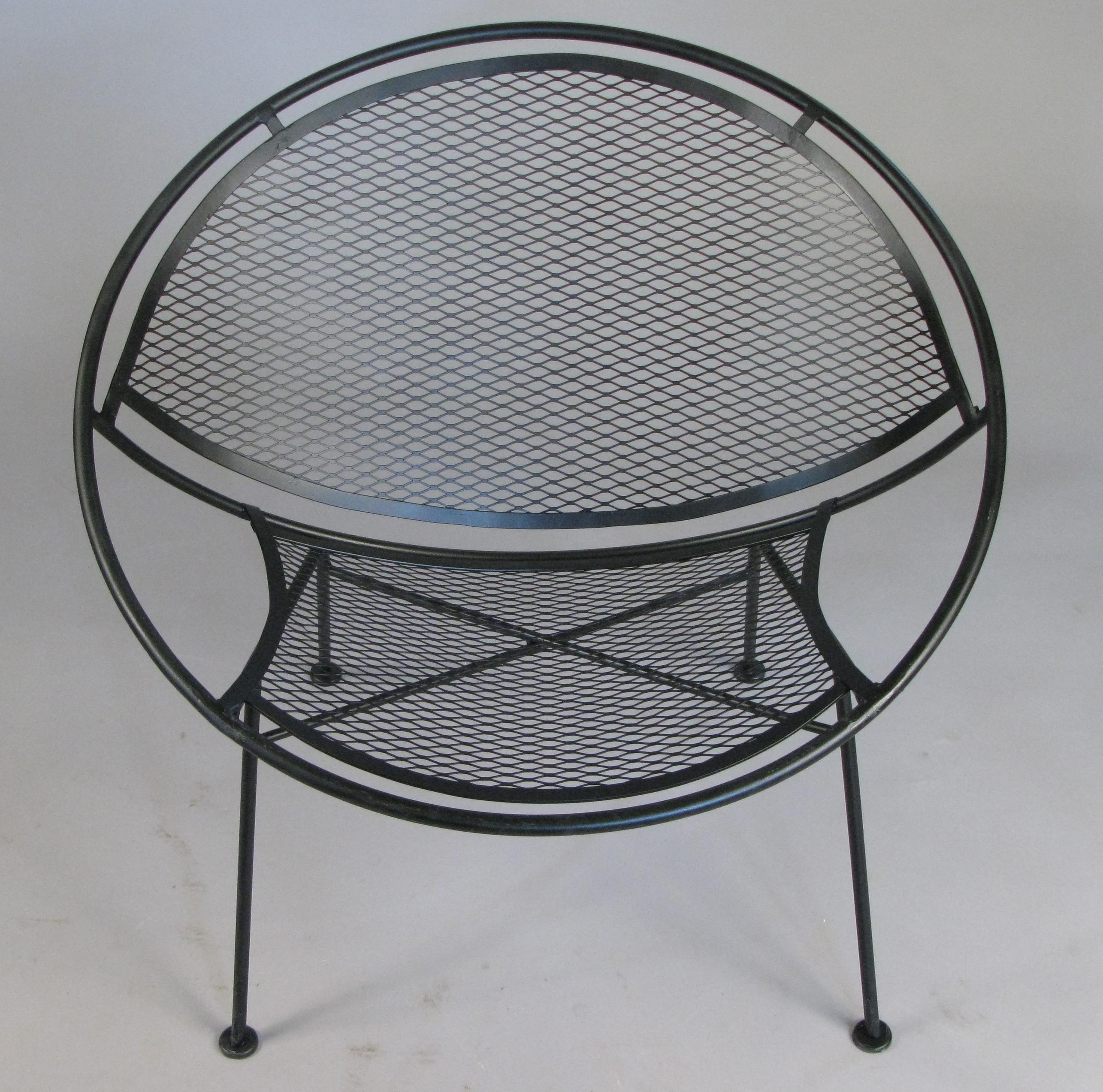 Mid-20th Century Set of Four Salterini Radar 1950's Wrought Iron Lounge Chairs