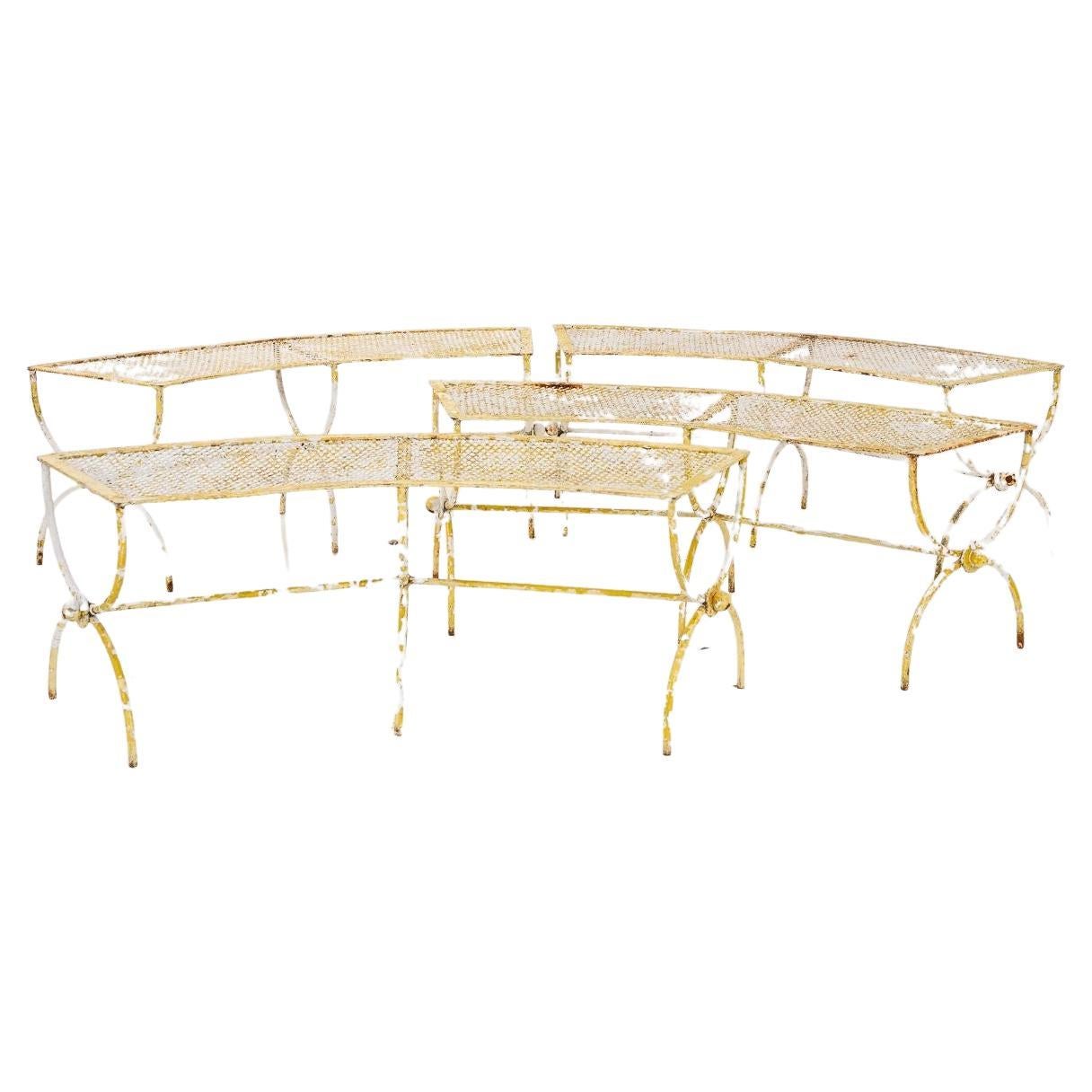 Set of Four Salterini Rounded Benches For Sale