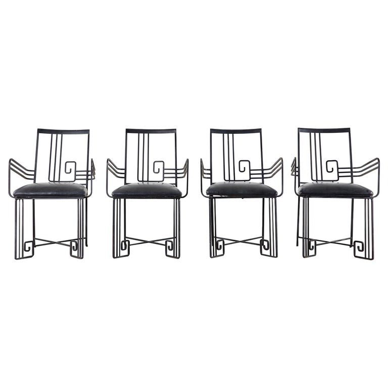 Set Of Four Salterini Style Greek Key Garden Patio Chairs For At 1stdibs - Art Deco Patio Furniture Set Of Four Salterini Style Greek Key Garden Patio Chairs For At 1stdibs - Art Deco Patio Furniture