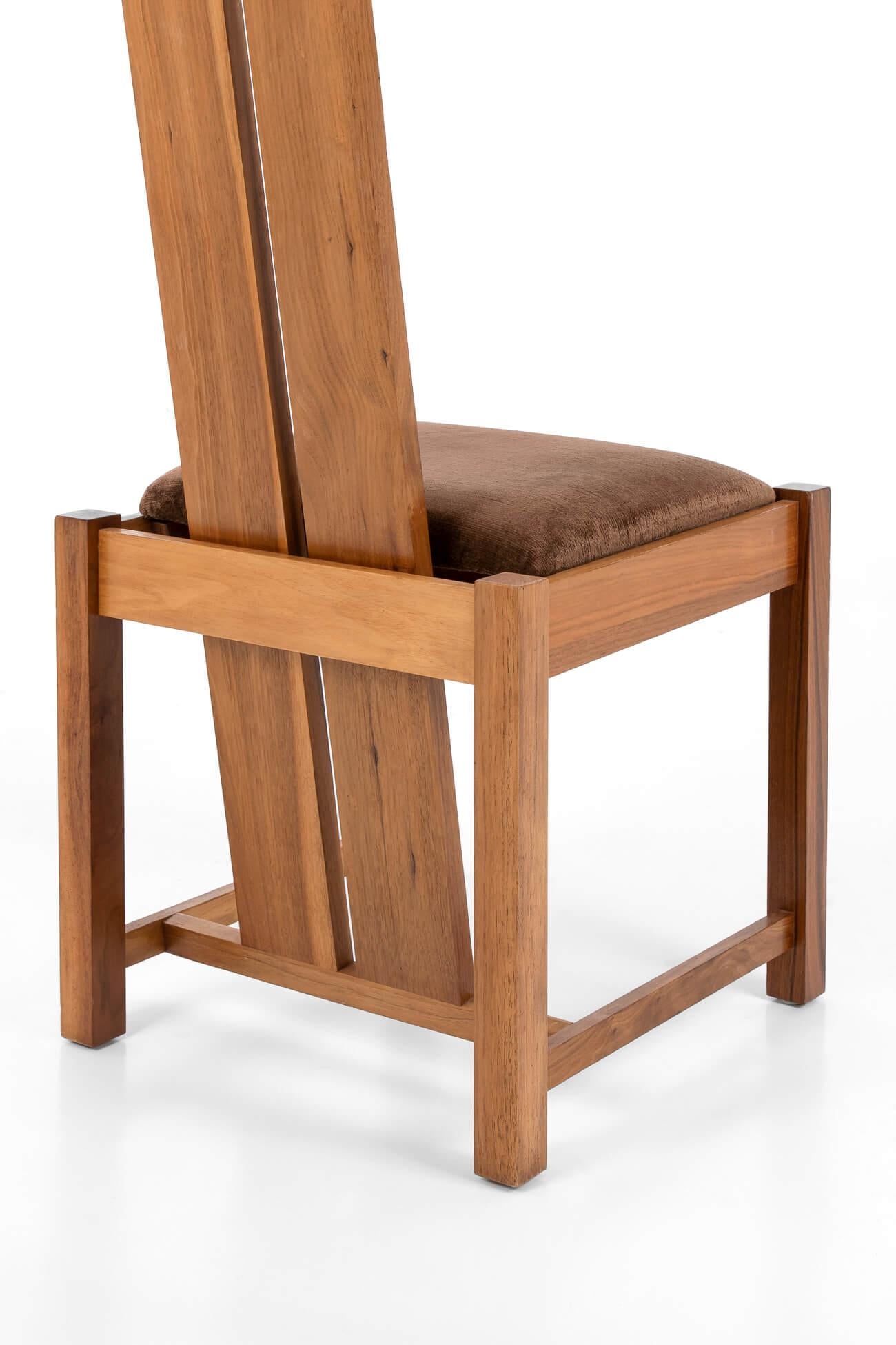 Set of Four Samuel Chan Alba Dining Chairs in Solid Walnut, Early 20th Century For Sale 1