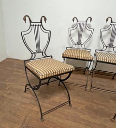 Set of Four Samuel Copelon Swan & Lyre Back Dining Chairs
