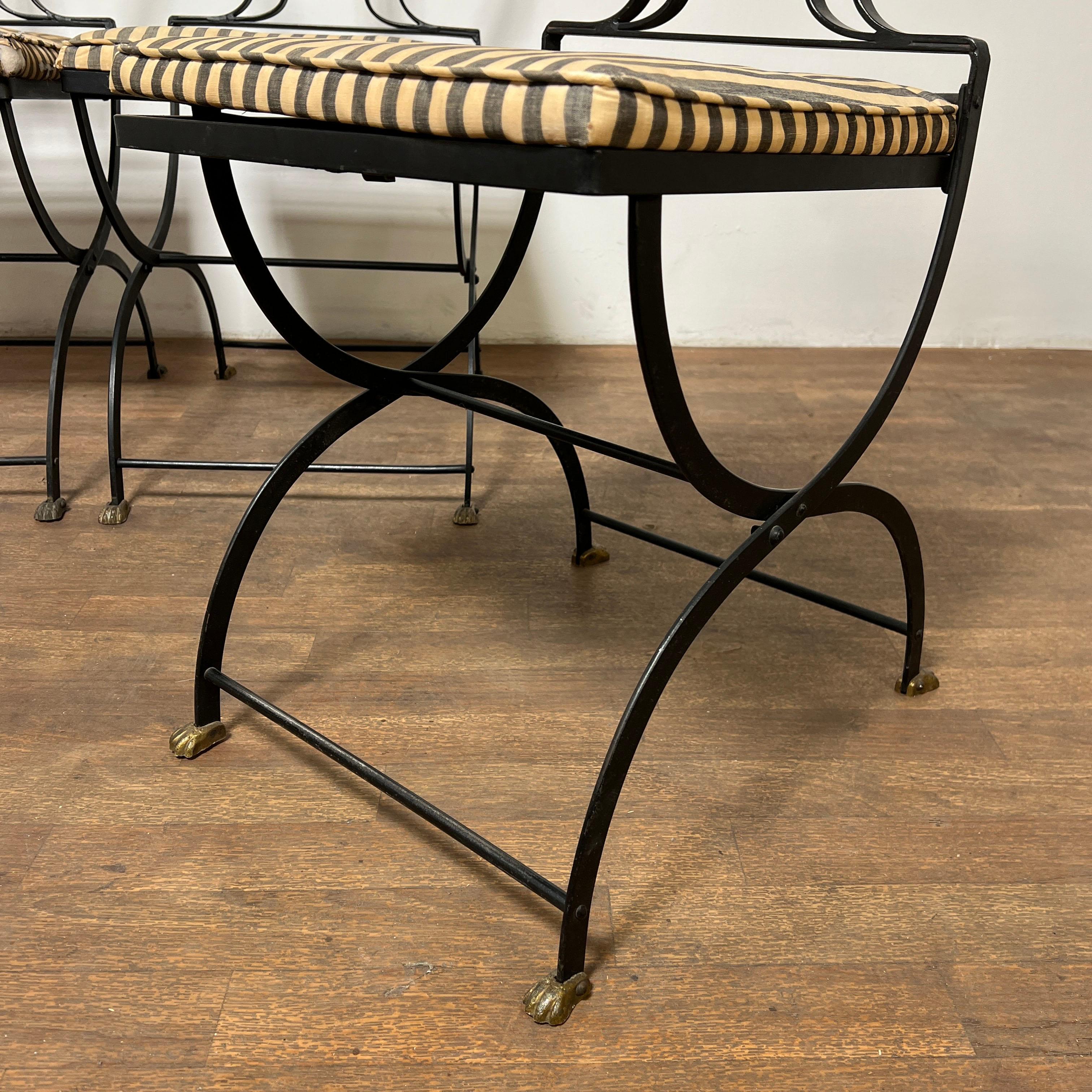 Set of Four Samuel Copelon Swan & Lyre Back Dining Chairs For Sale 2