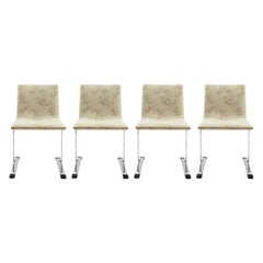 Saporiti Chrome Dining Chairs in COM - set of 4