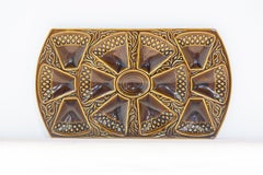 Set of Four Sarreguemines Artichoke Plates & Platter