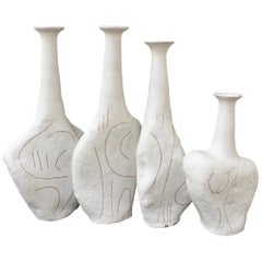 Set of Four Sassi ‘Grès’ Vases by Bruno Gambone, circa 1980s