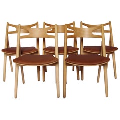 Set of Four Sawbuck Chairs, CH24 by Hans J. Wegner and Carl Hansen & Son, 1970s