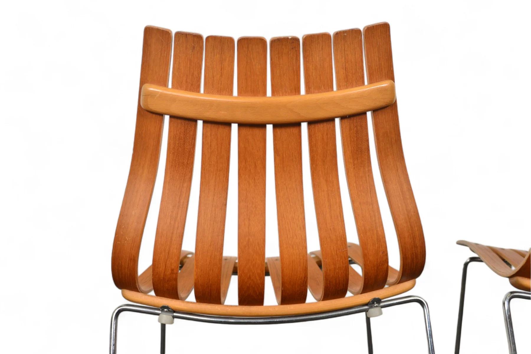 XX secolo Set di quattro sedie da pranzo in teak 