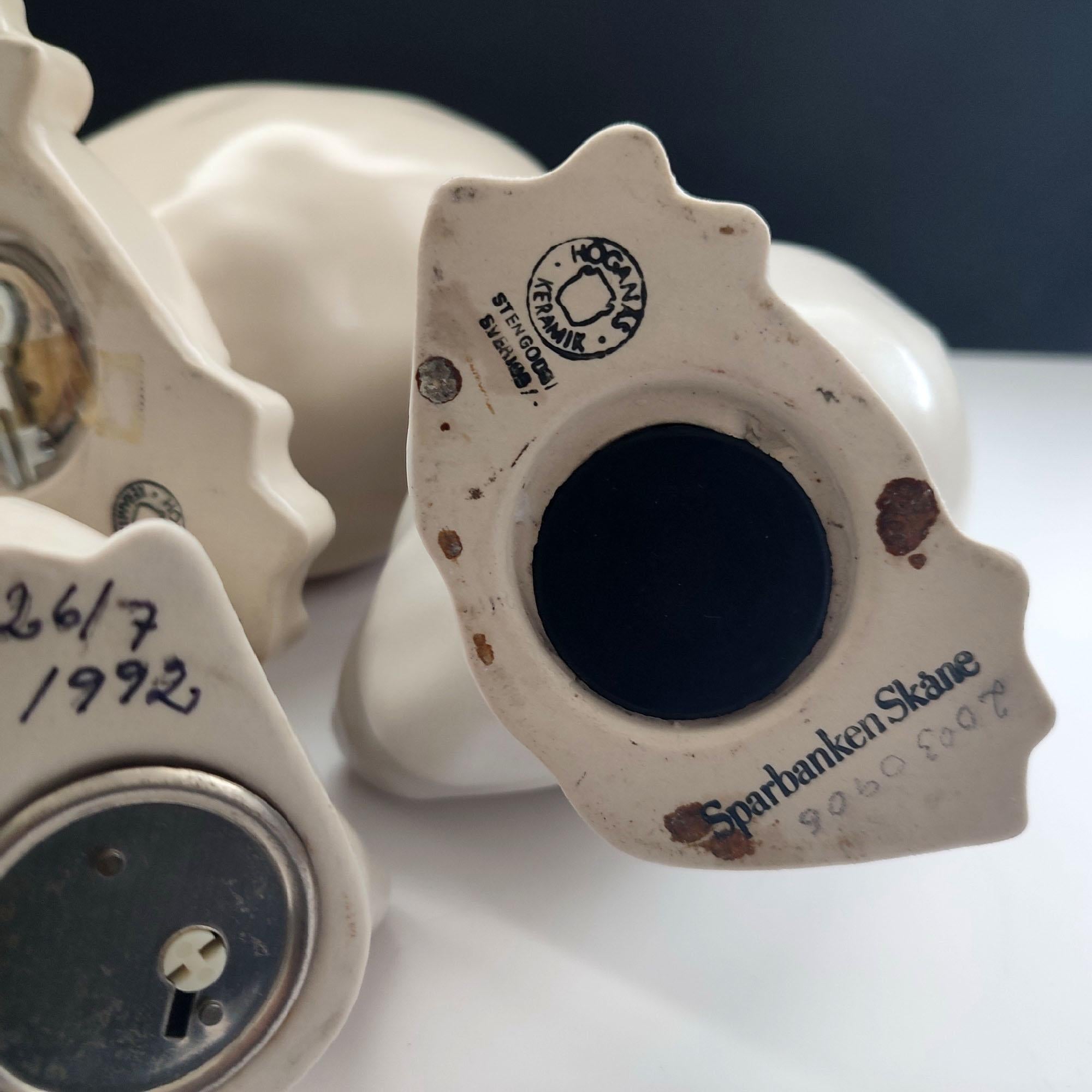 Juego de cuatro huchas de ganso de cerámica escandinava, Höganäs Keramik Suecia Años 90 en venta 4