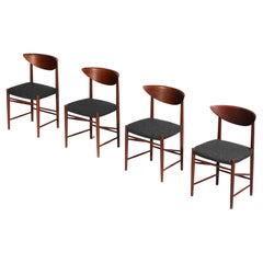 Set of Four Scandinavian Chairs by Peter Hvidt and Orla Mølgaard Nielsen Danish
