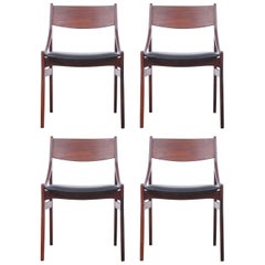 Set of Four Scandinavian Chairs in Rosewood by H. Vestervig Eriksen
