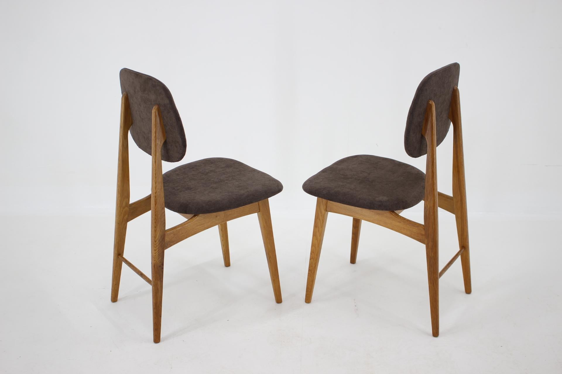 Fabric Set of Four Scandinavian Dining Chairs, 1960s
