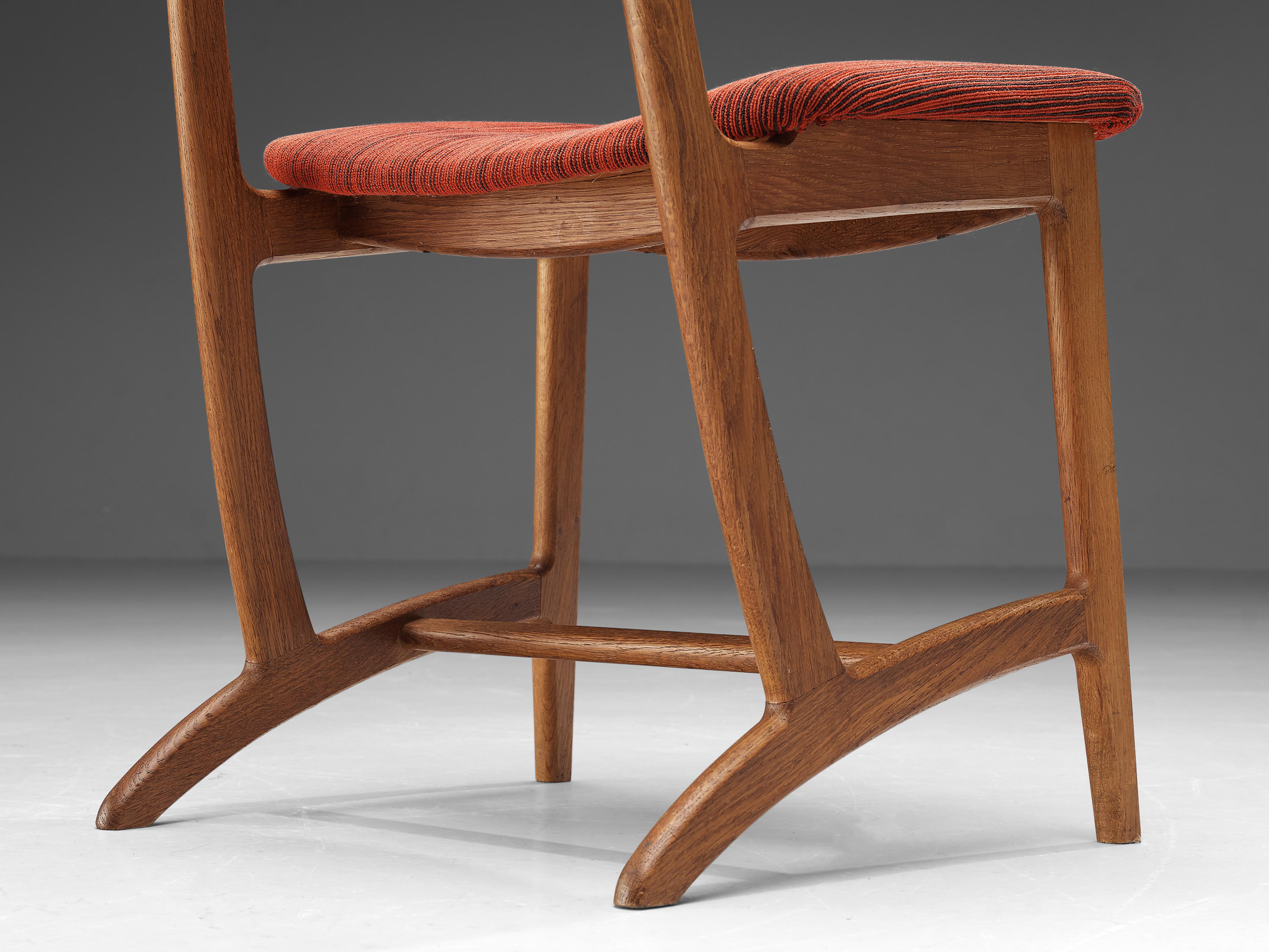 Scandinavian Modern Illum Wikkelsø for Bordum & Nielsen Set of Four '55' Dining Chairs 