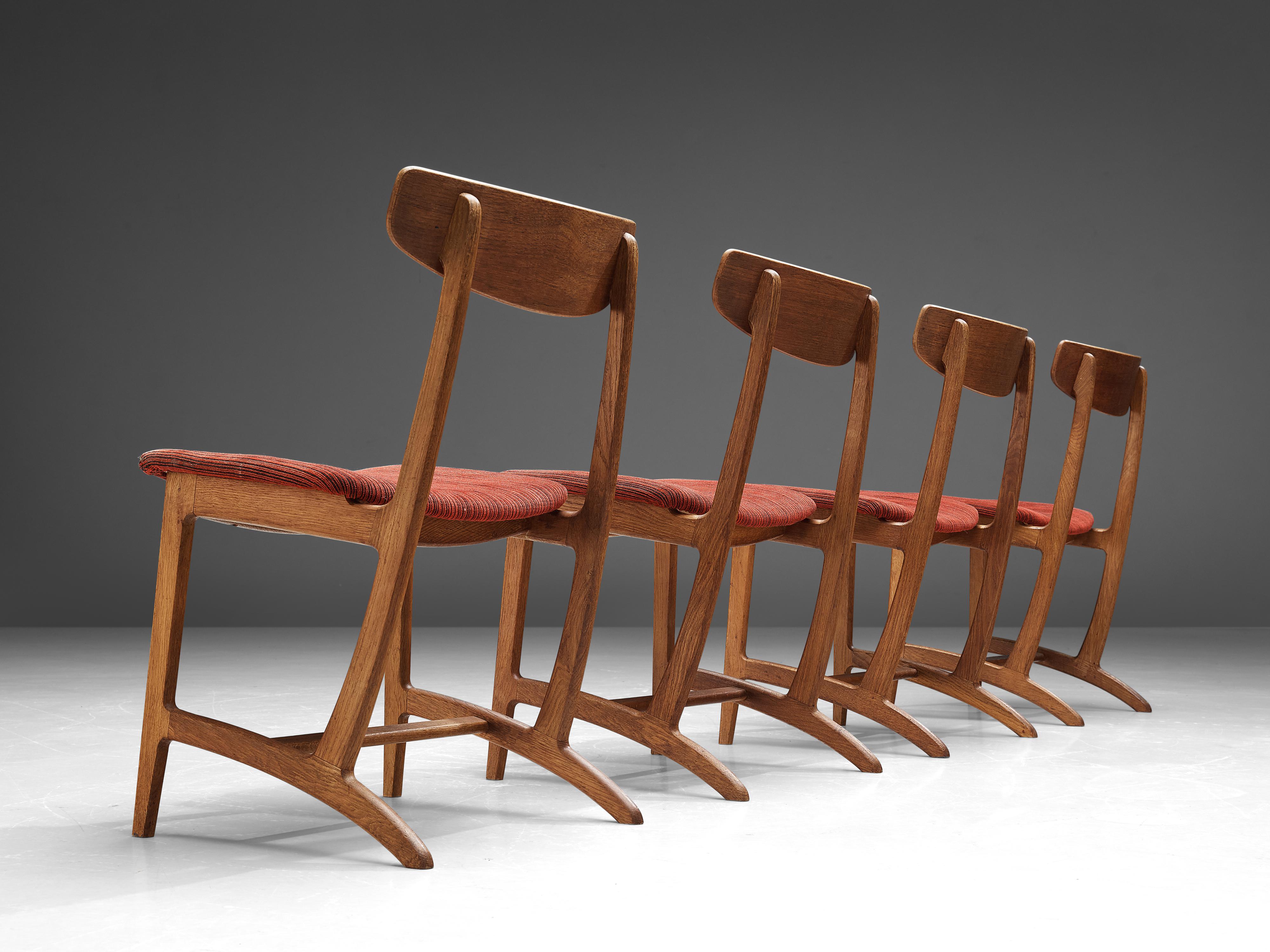 Danish Illum Wikkelsø for Bordum & Nielsen Set of Four '55' Dining Chairs 