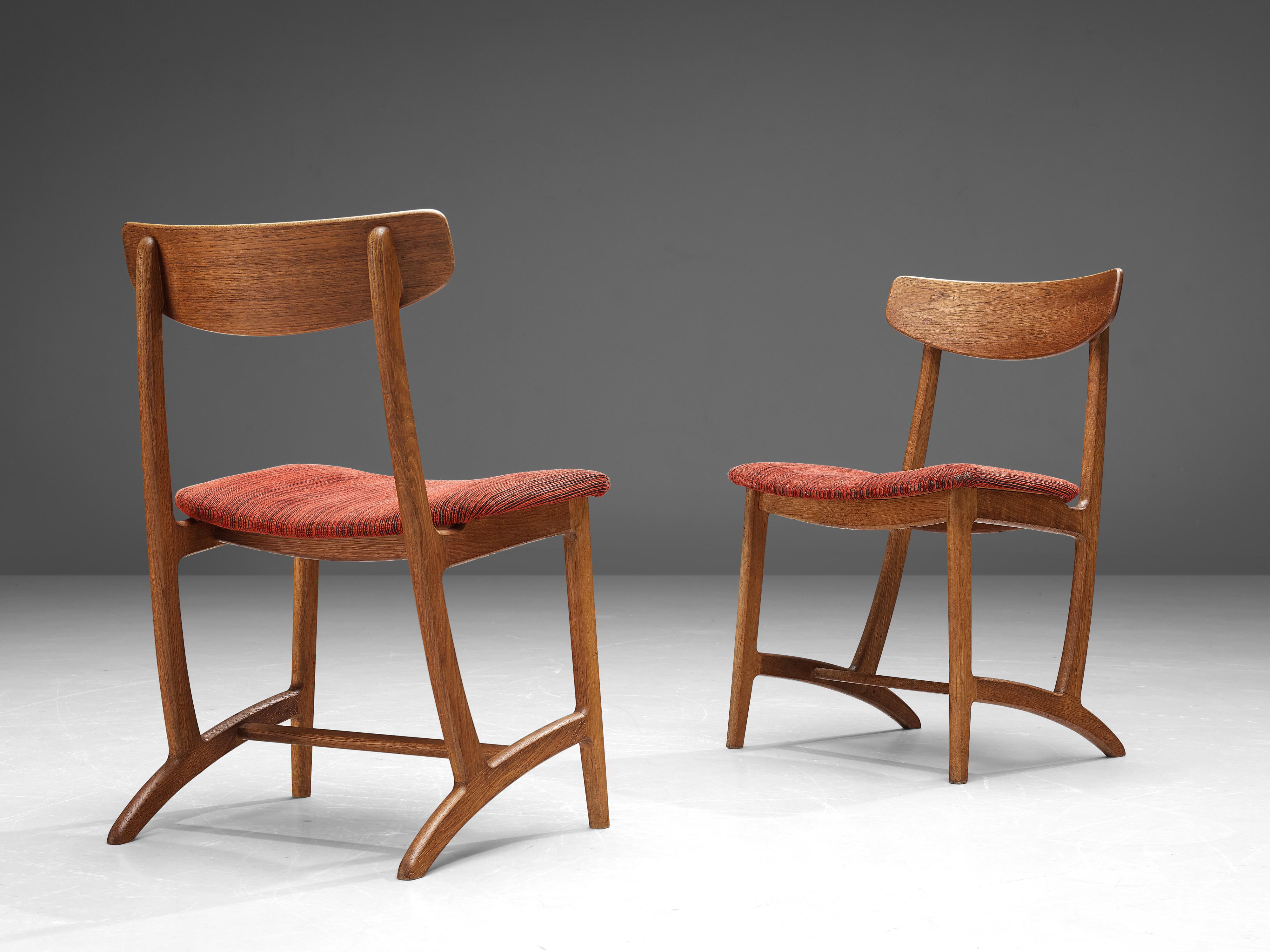 Mid-20th Century Illum Wikkelsø for Bordum & Nielsen Set of Four '55' Dining Chairs 