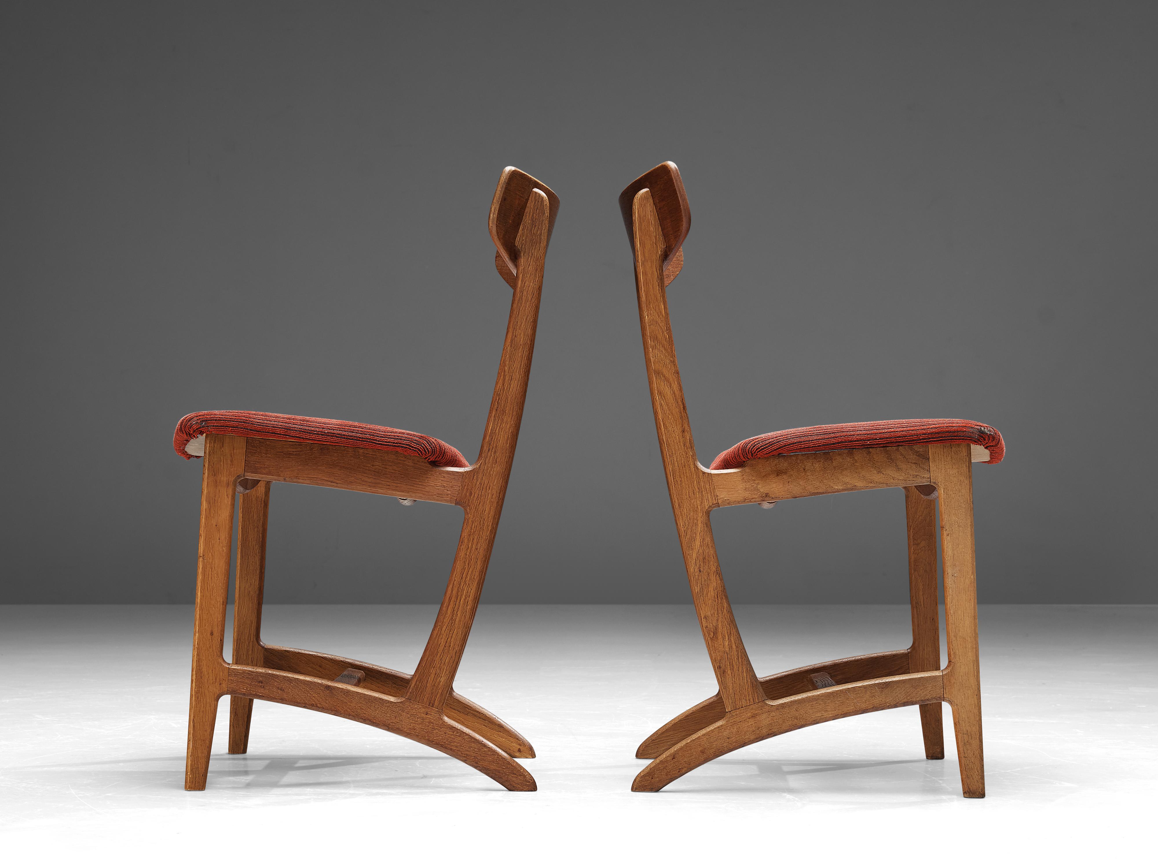 Fabric Illum Wikkelsø for Bordum & Nielsen Set of Four '55' Dining Chairs 