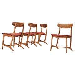 Illum Wikkelsø for Bordum & Nielsen Set of Four Dining Chairs Model 55