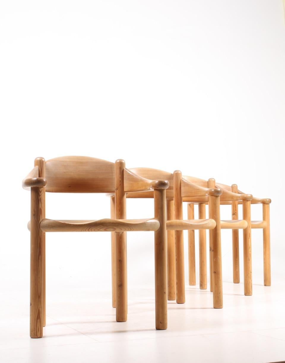 Scandinavian Modern Set of Four Scandinavian Dining Chairs in Pine by Rainer Daumiller