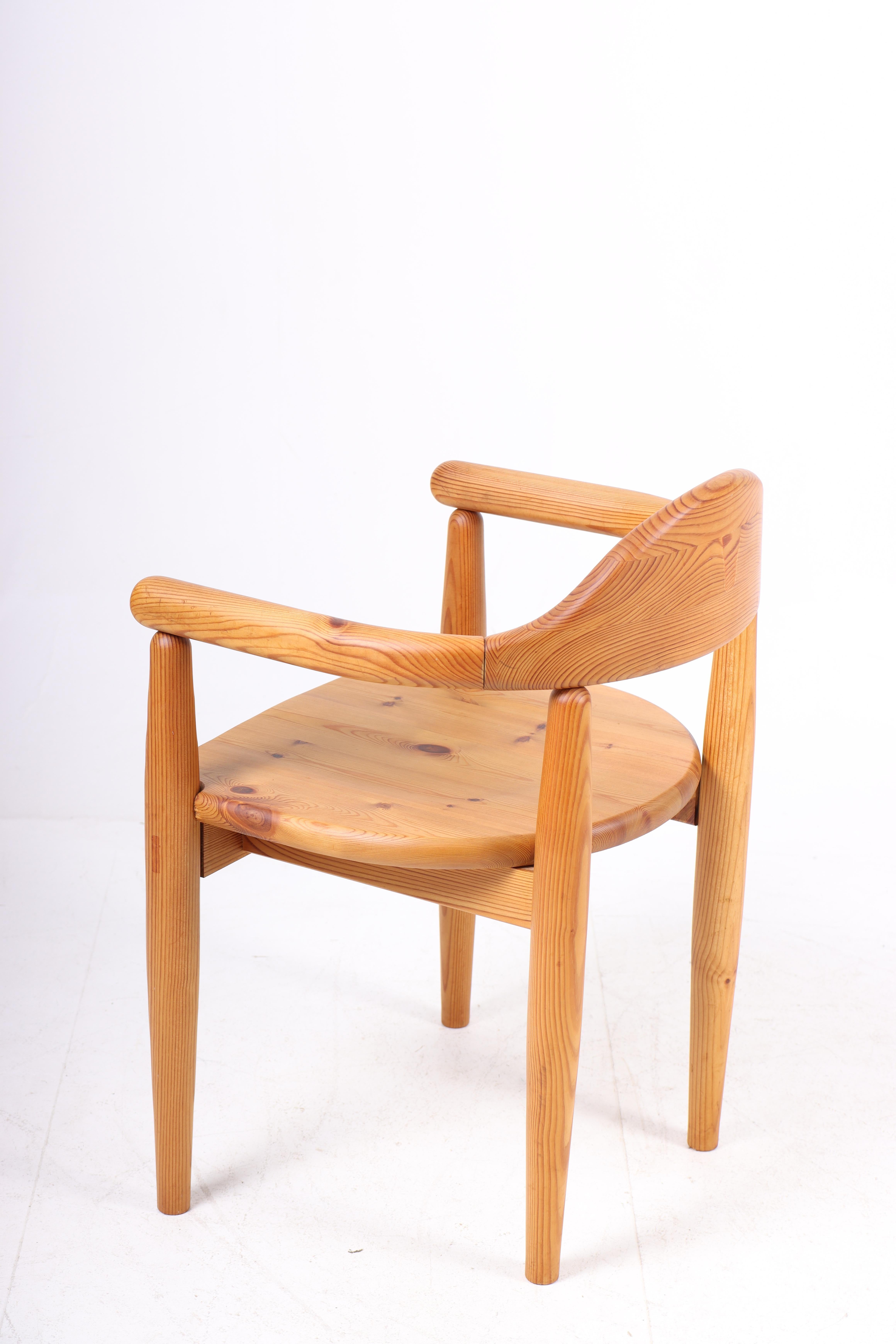 Set of Four Scandinavian Dining Chairs in Solid Pine, 1970s For Sale 7