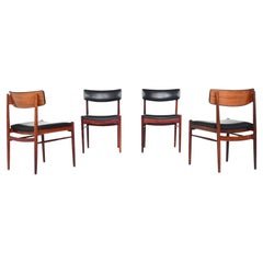 Set of four Scandinavian dining chairs rosewood Denmark 1960