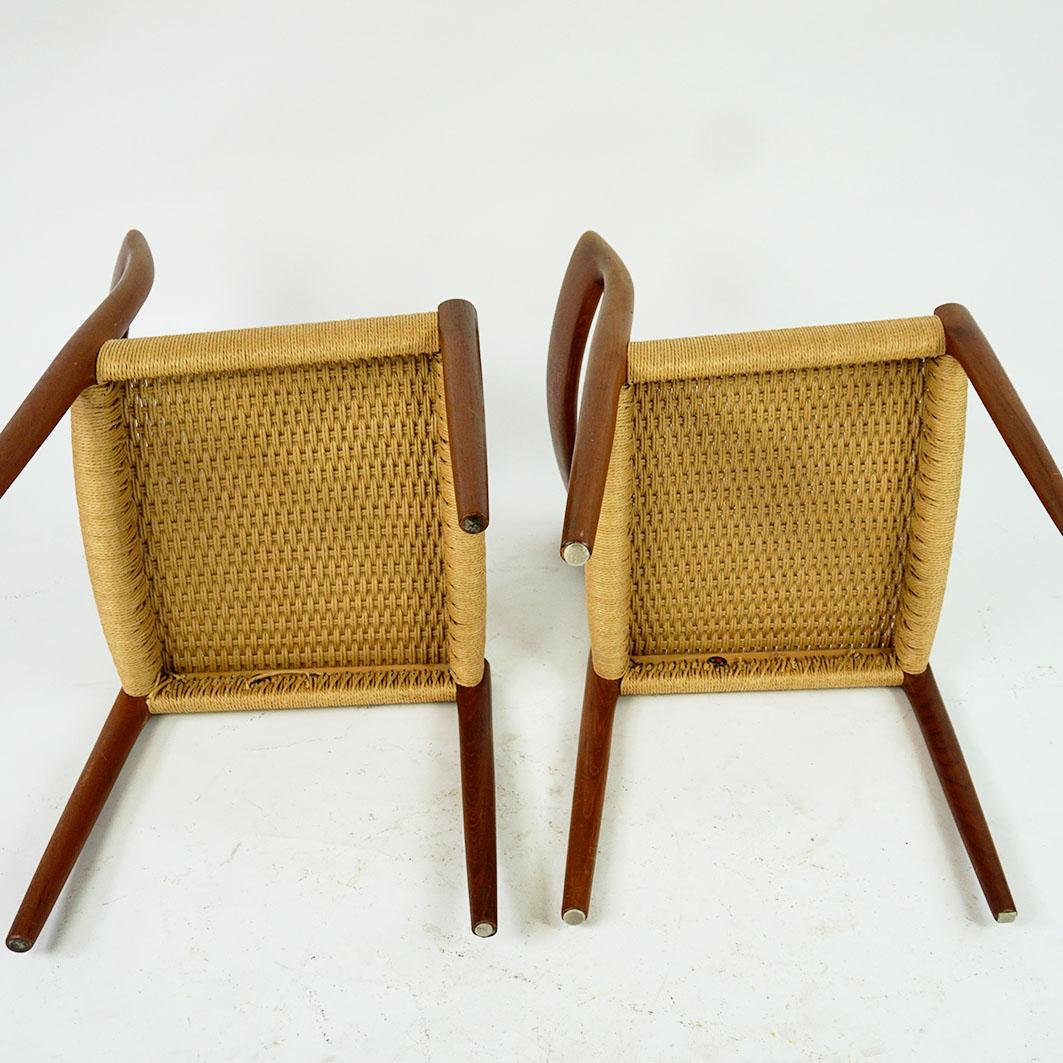 Mid-20th Century Set of four Scandinavian Mod. 77 Teak Dining  Chairs by N.O. Moller Denmark