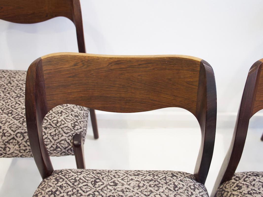Set of Four Scandinavian Modern Niels O. Møller Model 71 Wooden Chairs 4