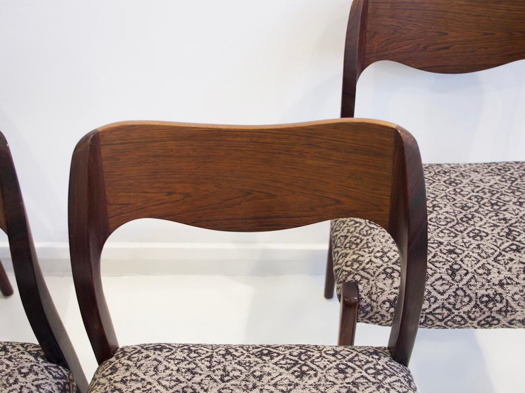 Set of Four Scandinavian Modern Niels O. Møller Model 71 Wooden Chairs 6