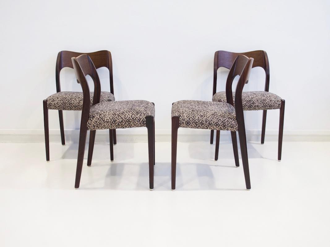 20th Century Set of Four Scandinavian Modern Niels O. Møller Model 71 Wooden Chairs