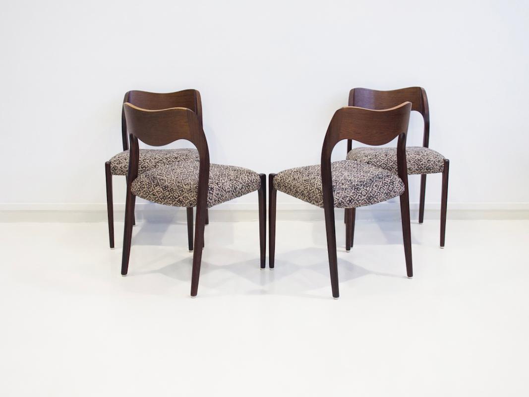 Set of Four Scandinavian Modern Niels O. Møller Model 71 Wooden Chairs 2