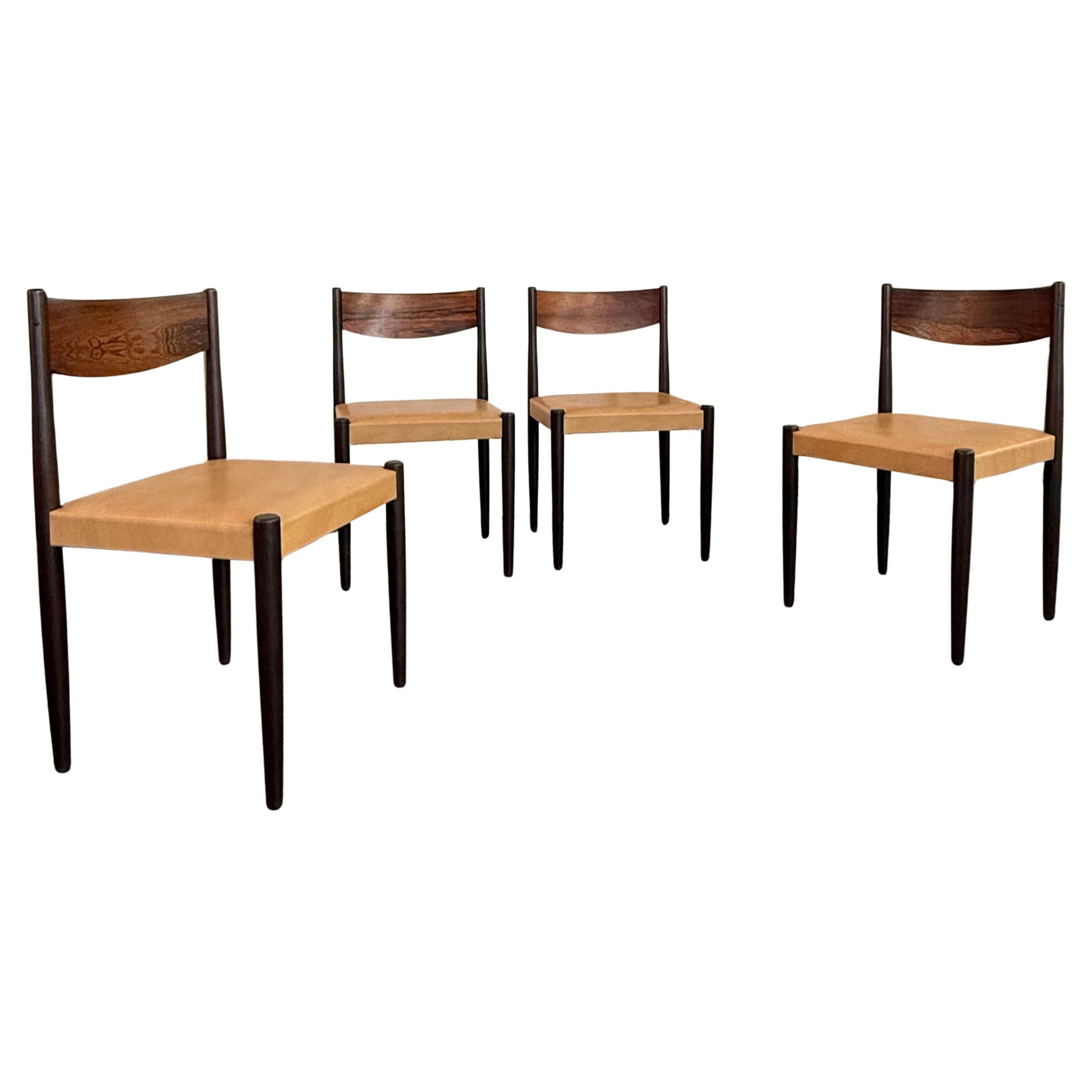 Set di quattro sedie da pranzo in palissandro The Scandinavian Modern di Poul Volther in vendita